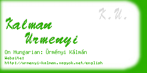 kalman urmenyi business card