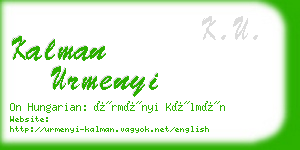 kalman urmenyi business card